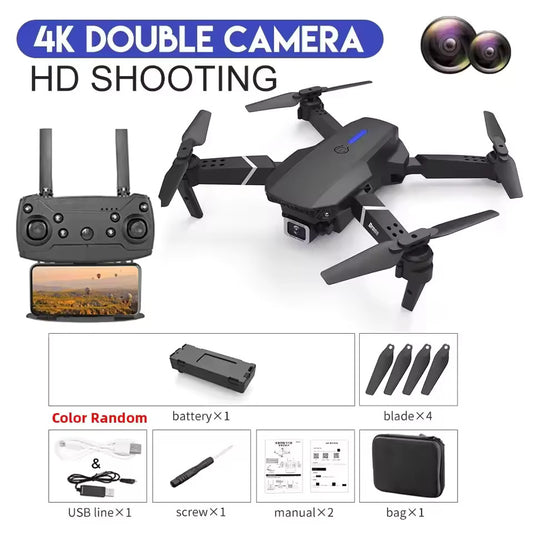 New E88 Pro WIFI FPV Drone Wide Angle HD 4K 1080P Camera Height Hold RC Foldable Quadcopter Drone Helicopter Toys Gift